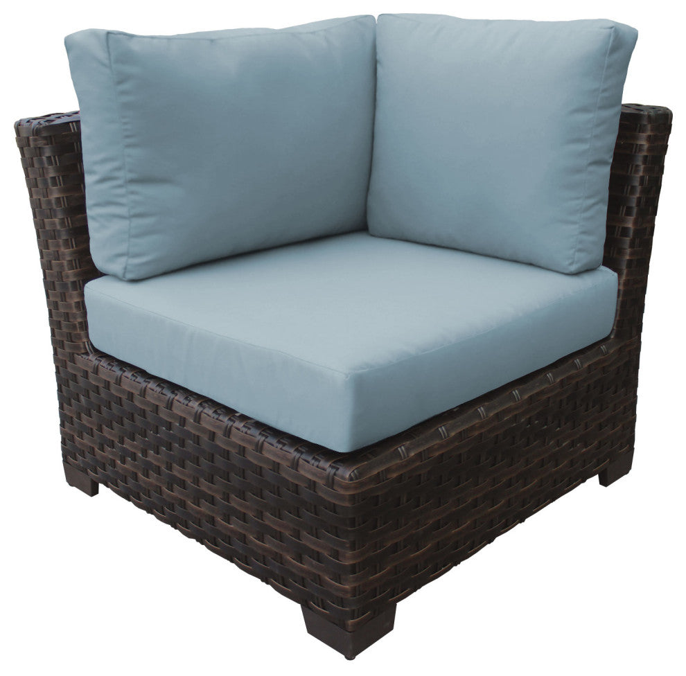 kathy ireland River Brook 6 Piece Wicker Patio Furniture Set, Tranquil