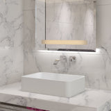 ADM Rectangular Countertop Vessel Sink, White, 24", Matte White