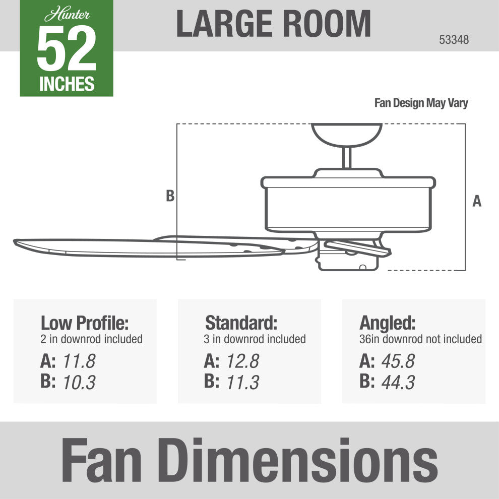 Hunter Fan Company 52" Rainsford Matte Black Ceiling Fan