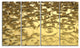 3D Golden Curly Background, Abstract Canvas Art Print, 48"x28", 4 Panels