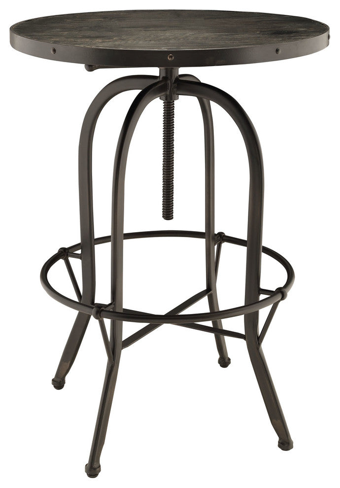 Industrial Modern Dining Bar Table 3-Piece Set, Black Metal