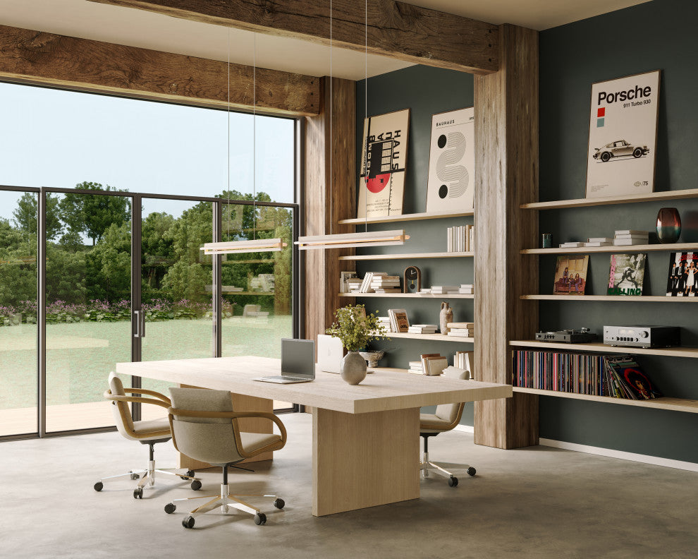 Nubis Linear Pendant, White Washed Oak, White Canopy, Linear Canopy, LED, 3000k