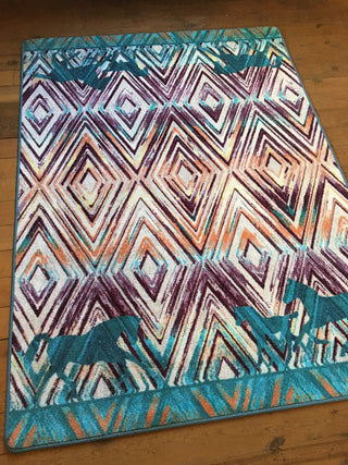 Cowboy Love OKA Multi Area Rug , 5'4"x7'8"