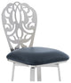 Cherie Contemporary 30" Bar Height Barstool in Brushed Stainless Steel
