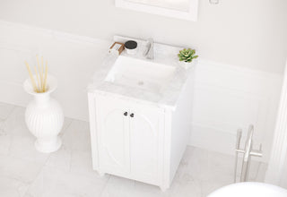 Odyssey, 24" White Cabinet With White Carrara Marble Countertop