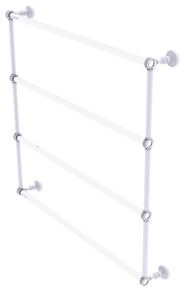 Pacific Grove 4 Tier 36" Ladder Towel Bar with Dotted Accents, Matte White