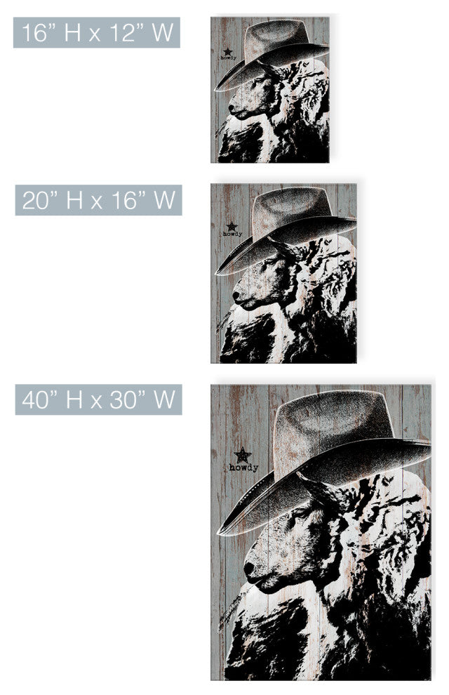 Howdy Sheep' Farmhouse Wrapped Canvas Animal Wall Art