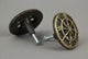 Set of 12 Bronze Cast Iron Cabinet Hardware Knob Compass Rose Drawer Pull Handl