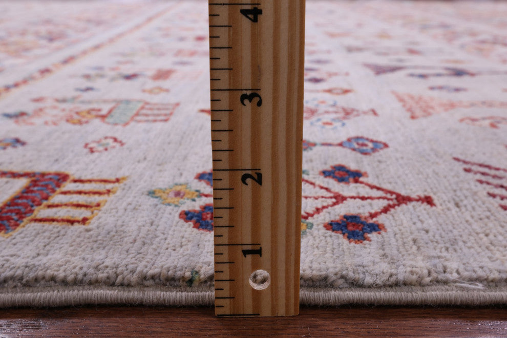 6' 3" X 9' 8" Persian Gabbeh Tribal Handmade Wool Rug Q11063