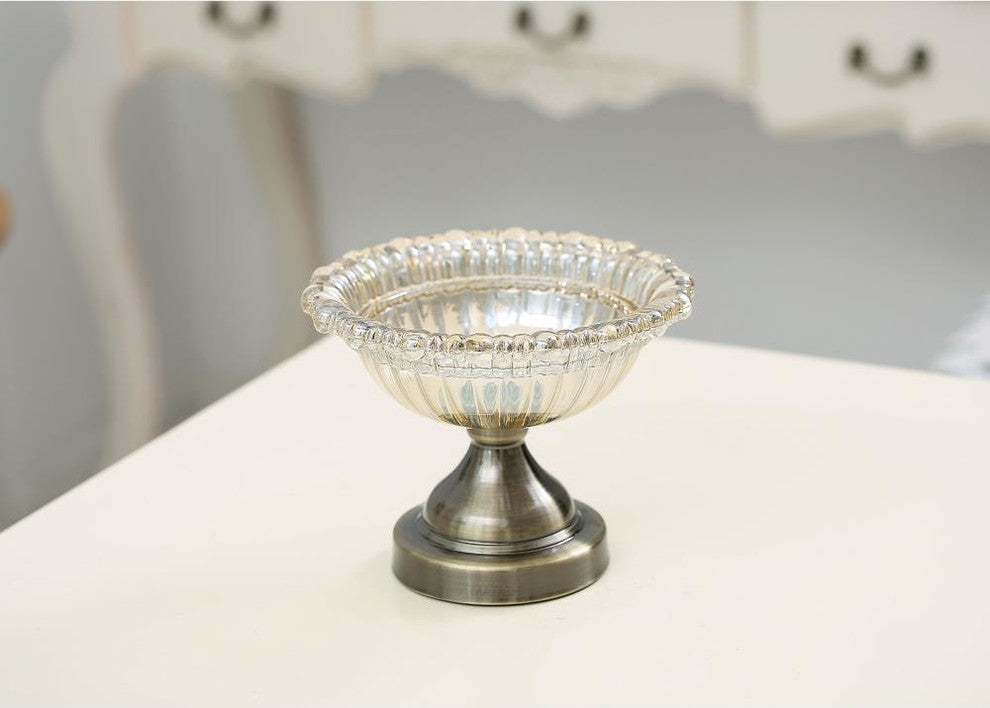 Matashi Champagne Colored Vintage High Quality Glass Candy Dish