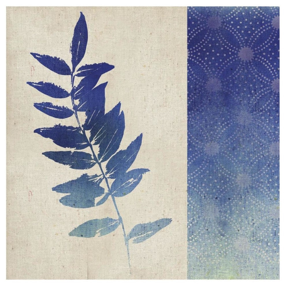 "Indigo Leaves IV" Digital Paper Print by Studio Mousseau, 20"x20"