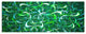 Dark Green Watercolor Fractal Art, Abstract Art on Canvas, 70"x28", 6 Panels