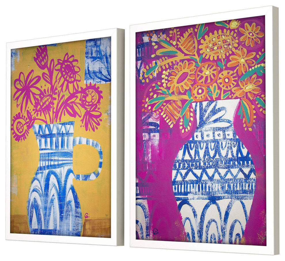 Talavera Vases Artwork, 2-Piece Set