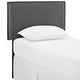 Camille Twin Upholstered Fabric Headboard, Gray