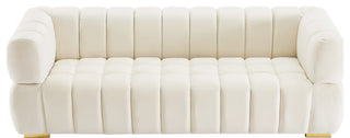 Gwen Velvet Upholstered Chair, Cream, Sofa