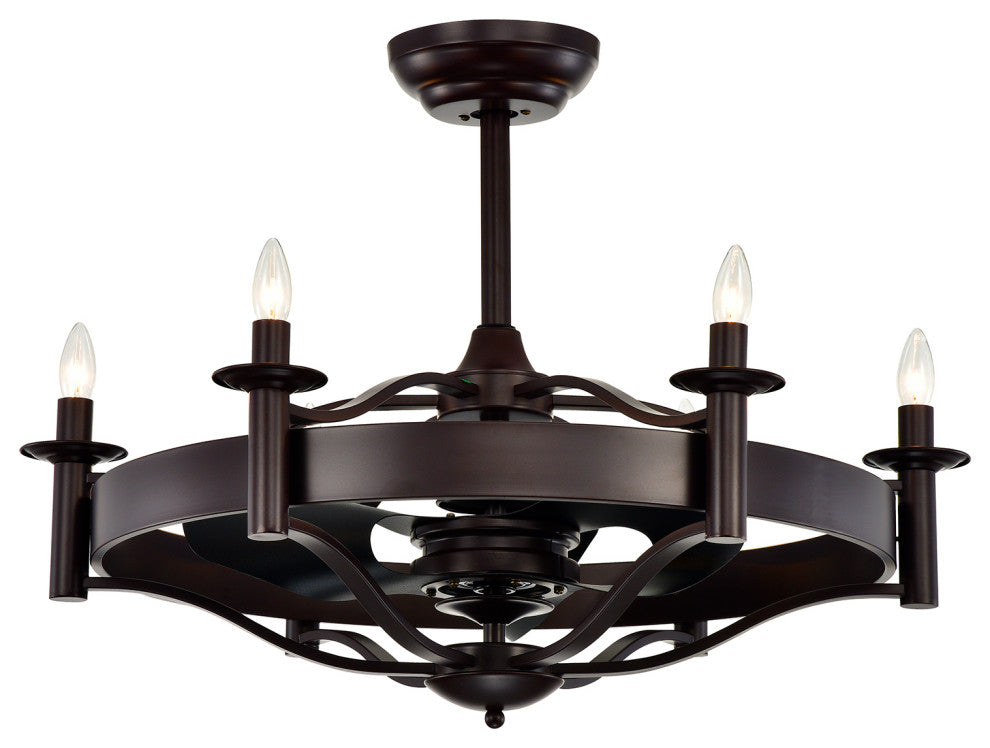 WAREHOUSE OF TIFFANY'S CFL-8466BR Jule 32 in. 3-Light Indoor Brown Finish