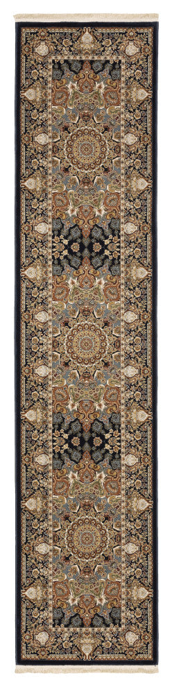 Mackenzie Medallion Star Indoor/Outdoor Area Rug, Navy, 2'3"x10'