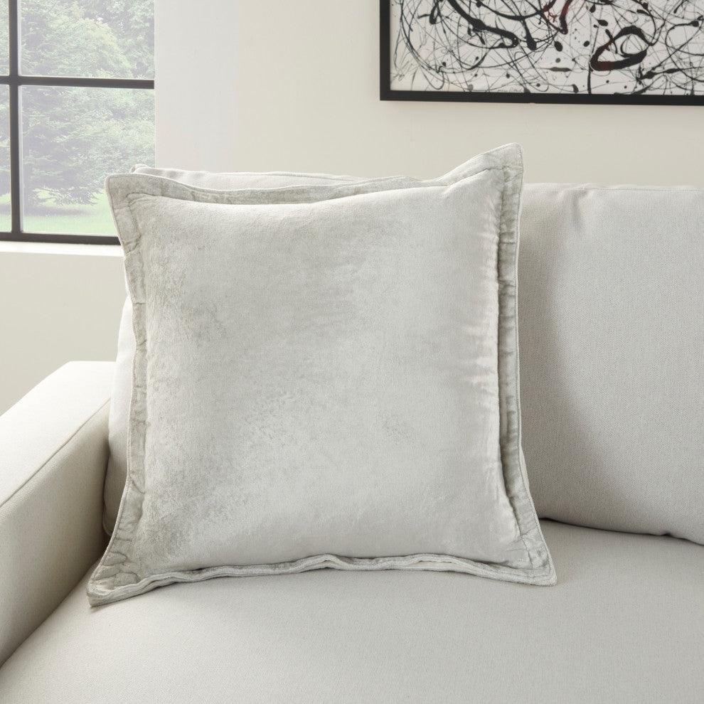 Mina Victory RC990 Throw Pillow, Light Grey, 20" X 20"