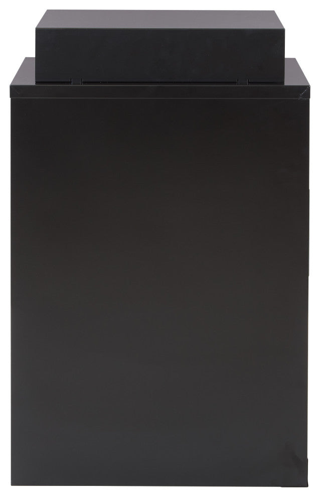 3 Drawer Locking Metal File Cabinet With Top Shelf, Black