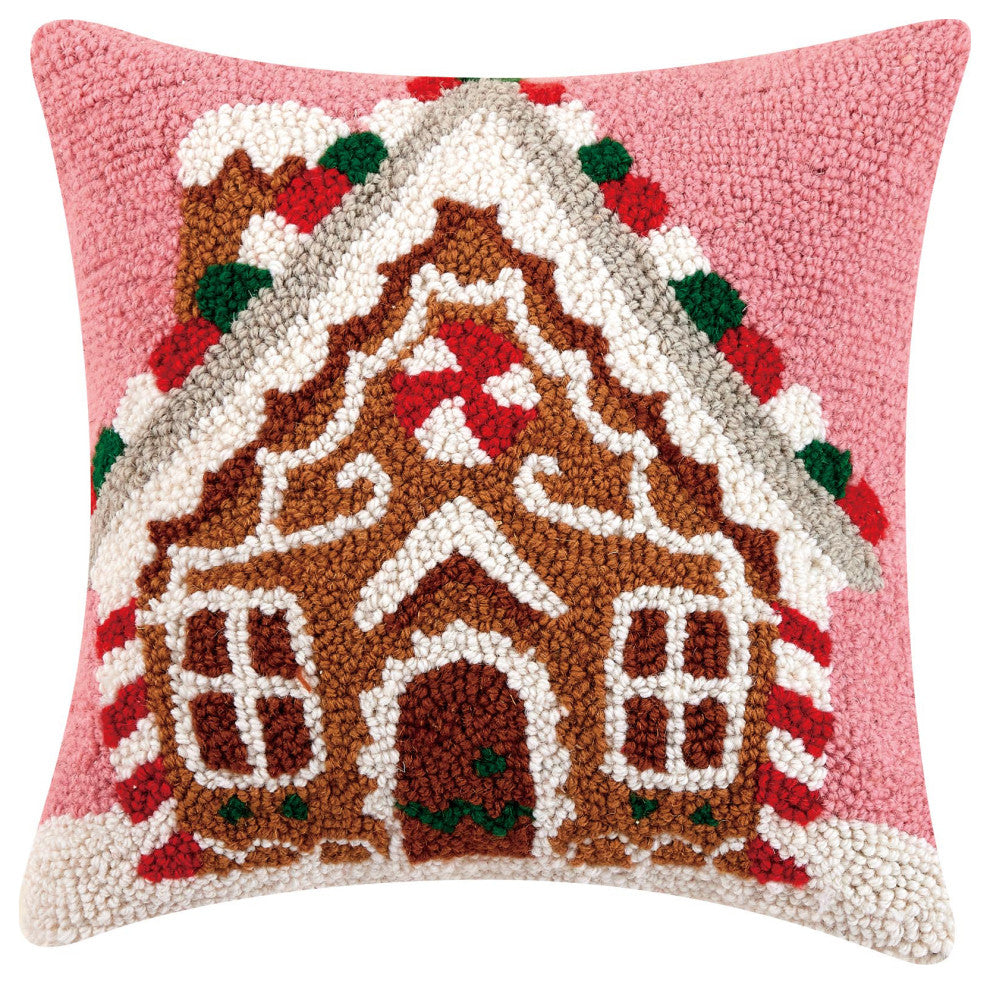 Gingerbread House W/Candycane Hook Pillow