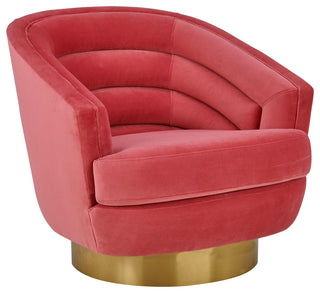 Canyon Hot Pink Velvet Swivel Chair - Pink
