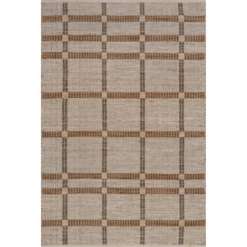 Annie Plaid Wool and Cotton Area Rug, Ivory 8'x10'