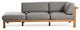 OASIQ MARO Chaise Lounge With Decorative Pillows, Charcoal Chine, Right Arm