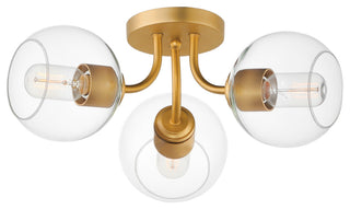 Maxim 21634 Knox 3 Light 18"W Semi-Flush Ceiling Fixture - Natural Aged Brass