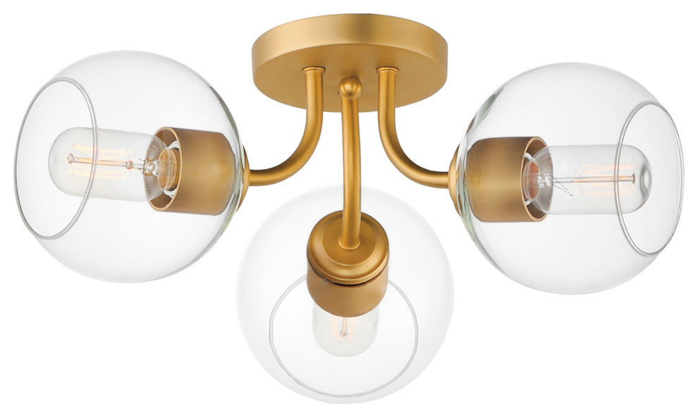 Maxim 21634 Knox 3 Light 18"W Semi-Flush Ceiling Fixture - Natural Aged Brass