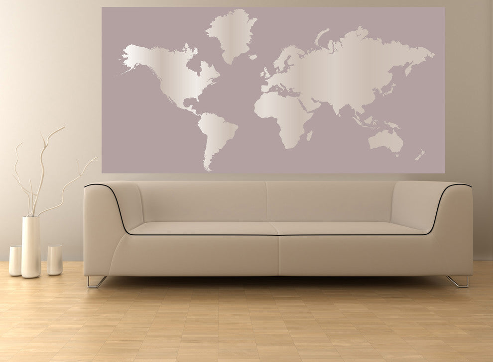 Studio Map Mural, Tan and Taupe Gradient, Peel and Stick, 1 Panel, 87"x42"
