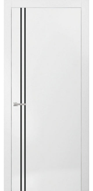 Solid French Door 36 x 84 | Planum 0016 White Silk with| Bathroom