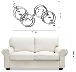 Hand Painted Etched Metal Wall Sculpture, Multi Color, Flowing