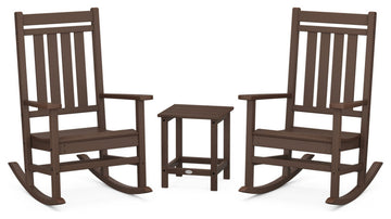 Estate 3-Piece Rocking Chair Set, Long Island 18" Side Table, Mahogany