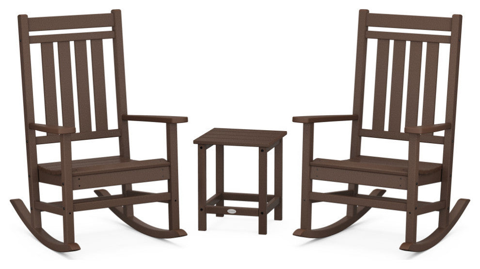 Estate 3-Piece Rocking Chair Set, Long Island 18" Side Table, Mahogany
