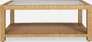 Uttermost 50050 Kensing 42"W Mango and Rattan Table - Natural / Clear