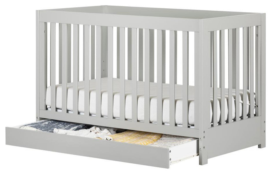 Cookie Crib with Drawer , Soft Gray