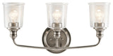 Kichler Waverly Bath 3-Light, Classic Pewter, Clear Seeded