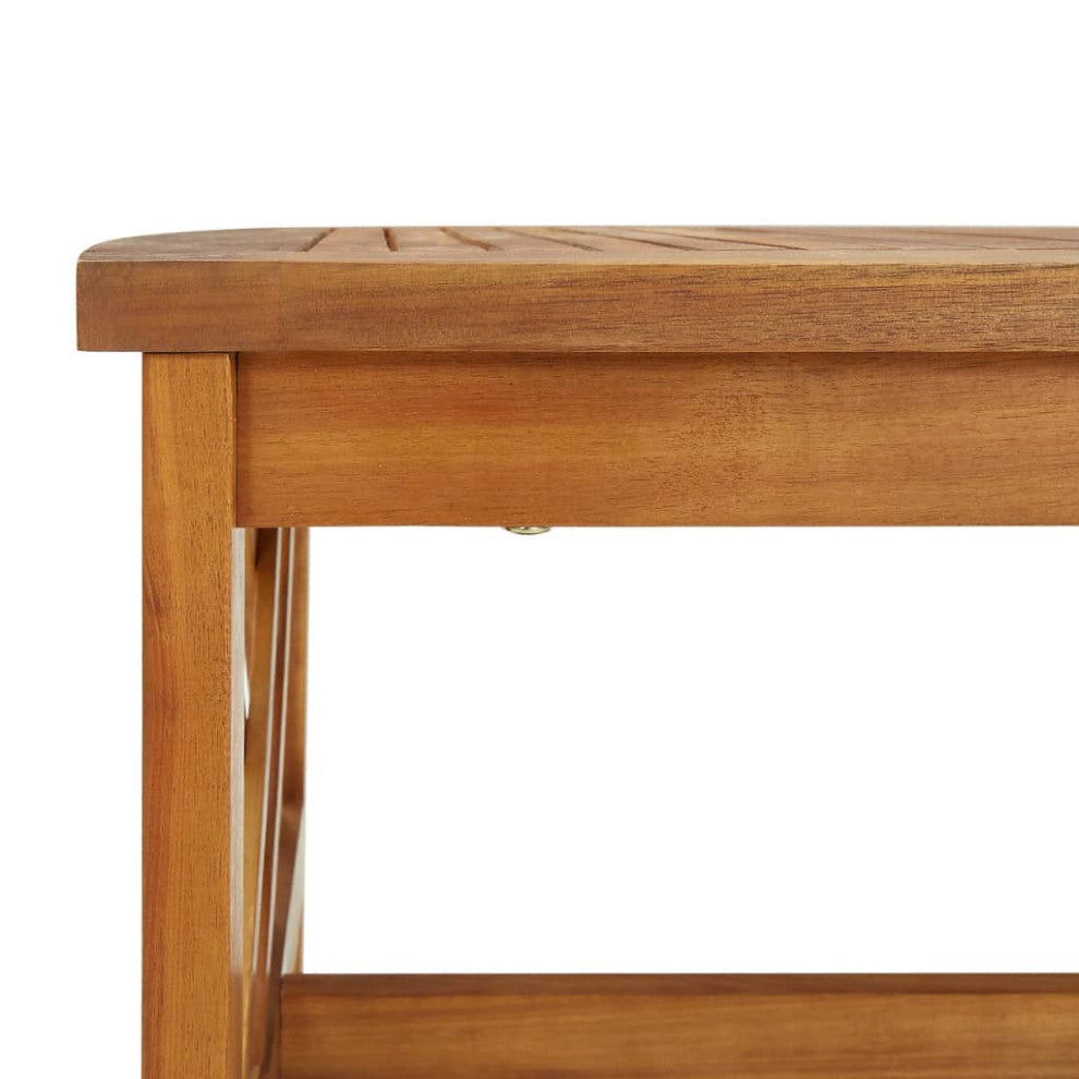 vidaXL Patio Furniture Set 4 Piece Bench Seat with Table Solid Acacia Wood