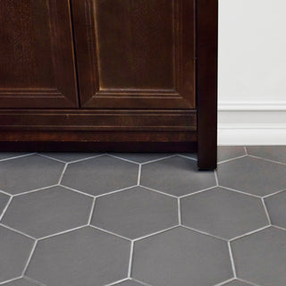 HexTile Ceramic Floor and Wall Tile, Matte Grey, Sample