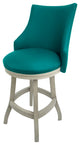 Swivel Wood Counter Bar Stool 26", Bellissima, Teal - Antique White