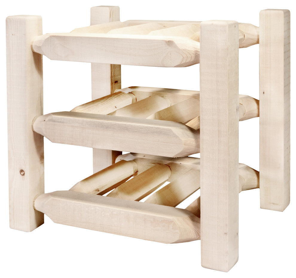 Homestead Collection Countertop Wine Rack, Clear Lacquer Finish