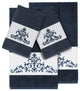 Scarlet 4-Piece Embellished Towel Set, Midnight Blue