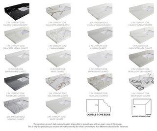 Santa Monica 36 Left Offset  Bath Vanity in Whitewashed Teak 2" Calacatta Nuvo