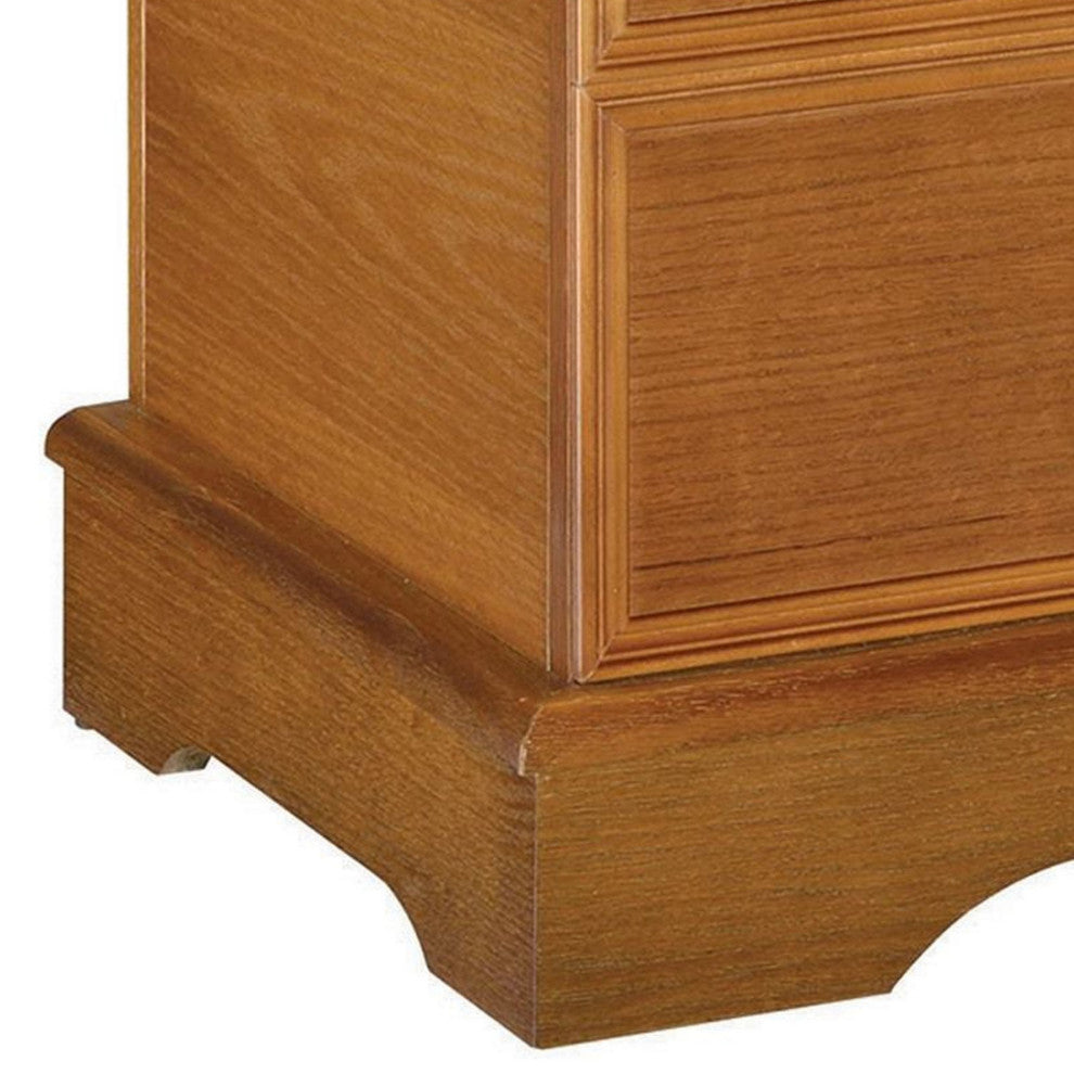 Benzara BM242722 Chest With Molded Details and Lift Top Hidden Storage, Brown