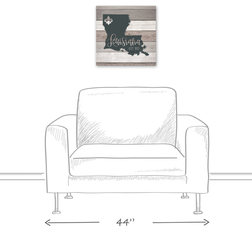 Louisiana Established 16"x16" Canvas Wall Art