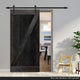 Stained Solid Pine Wood Sliding Barn Door, Charcoal Black, 24"x84", Z Bar