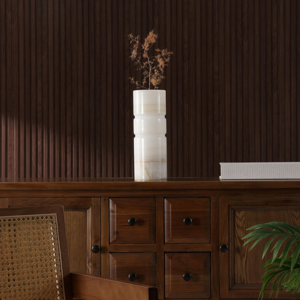 Safavieh Kavo White Jade Vase, Ivory/Rust