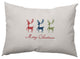 Merry Christmas Reindeer Decorative Throw Pillow, Multi-Navy, 14"x20"