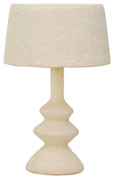 Cream Cotton Mache Table Lamp