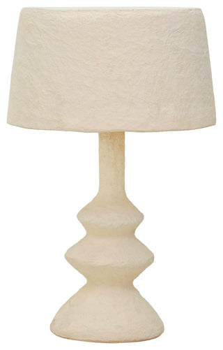 Cream Cotton Mache Table Lamp